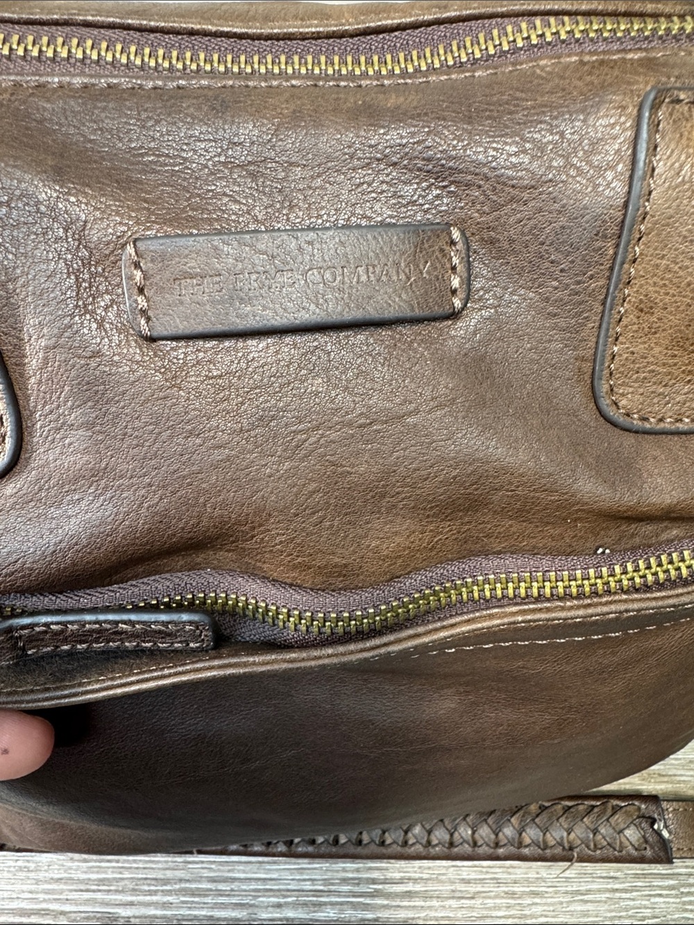 FRYE Dark Brown Leather Satchel with Braided Handles - Picture 6 of 12